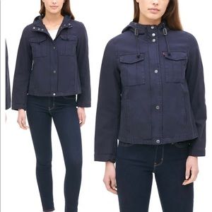 LEVIS Hooded Cotton Crop Jacket